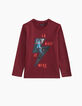 Boys' burgundy T-shirt with lenticular graphics-2