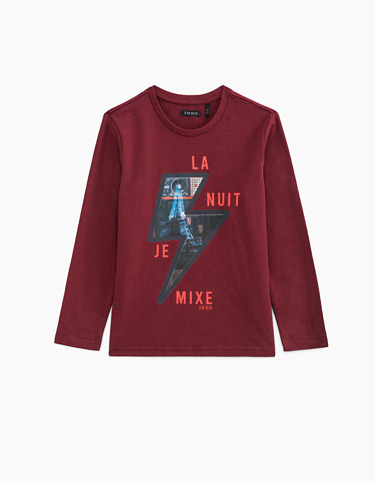 Boys' burgundy T-shirt with lenticular graphics-2