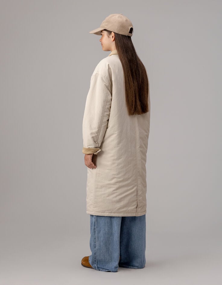 Trench beige col velours fille-2 Trench beige col velours fille-2