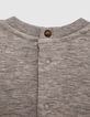 Robe-sweat gris chiné moyen ancre reliefée bébé fille-5