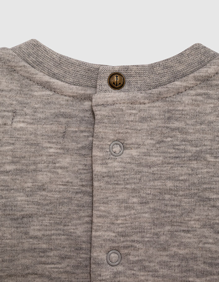Baby girls’ mid-grey marl textured anchor sweatshirt-dress-5