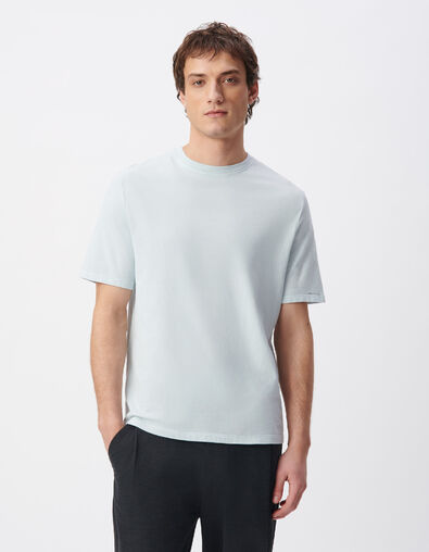 Camiseta azul claro de algod&oacute;n org&aacute;nico Cuello redondo - IKKS