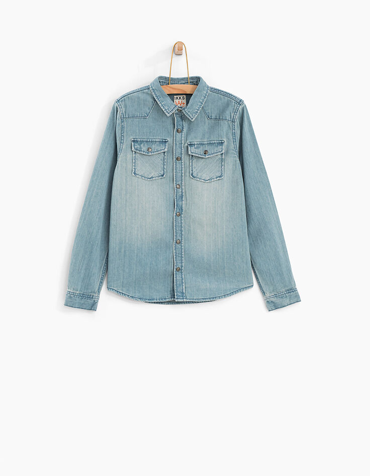 Boys' faded blue denim shirt -2 Boys' faded blue denim shirt -2