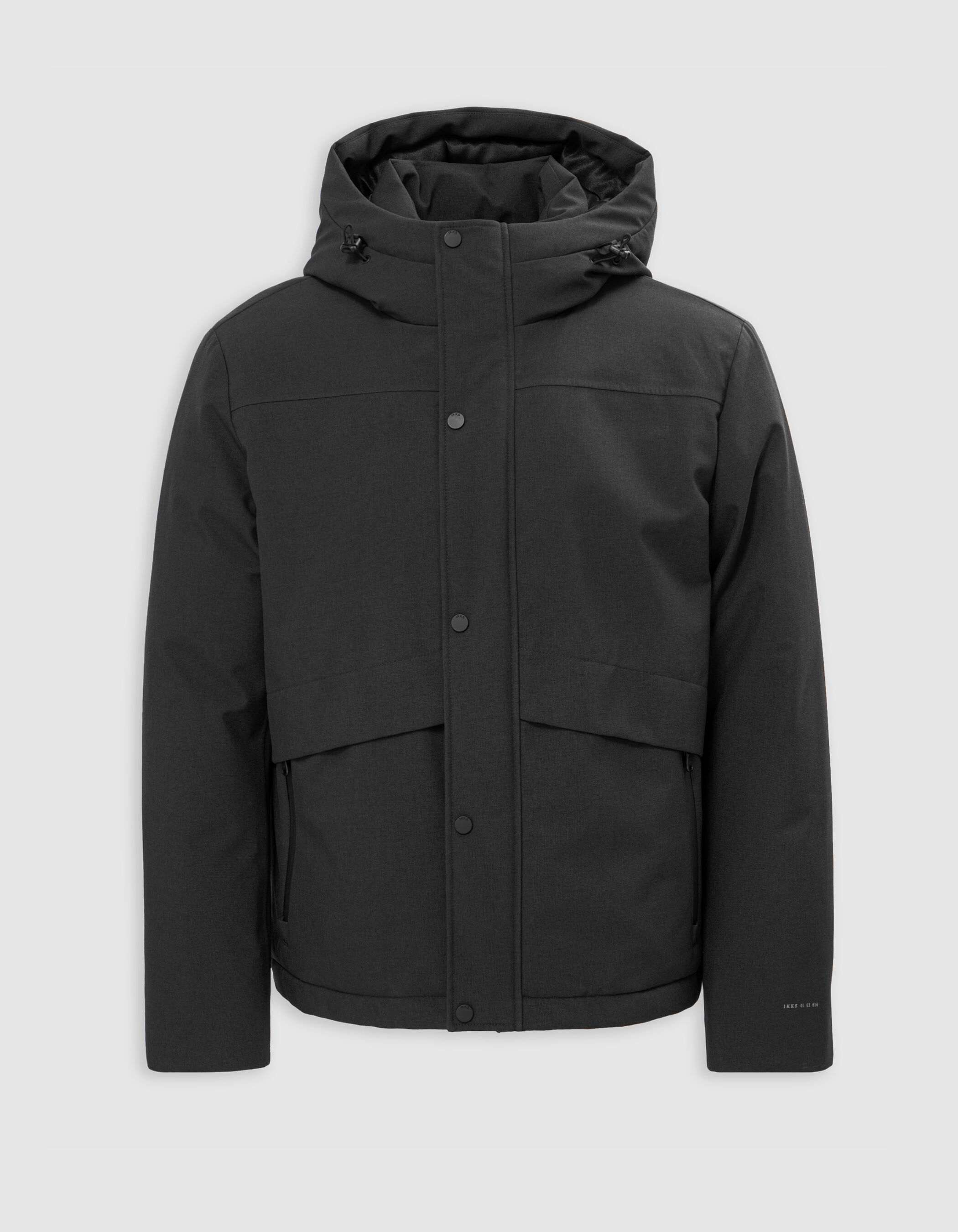 Men s black nylon WATERPROOF BREATHABLE padded jacket IKKS