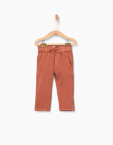 Baby boys' terracotta elasticated trousers  - IKKS