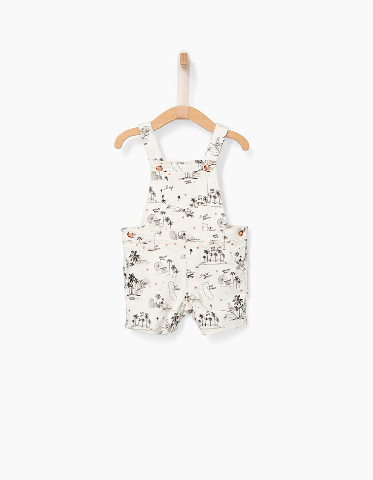 Conjunto camiseta rosa y peto bebé niña-3
