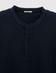 Men's navy embossed mesh T-shirt-5