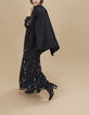 Vestido camisero largo negro estampado flores I.Code -6