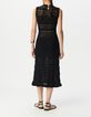 Robe midi noire tricot esprit crochet-3