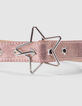 Metallic pink belt with star buckle for girl-6