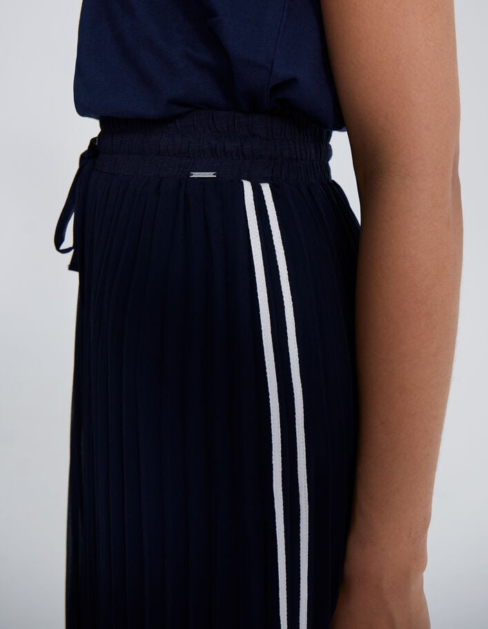 Falda larga plisada bandas sport mujer-5