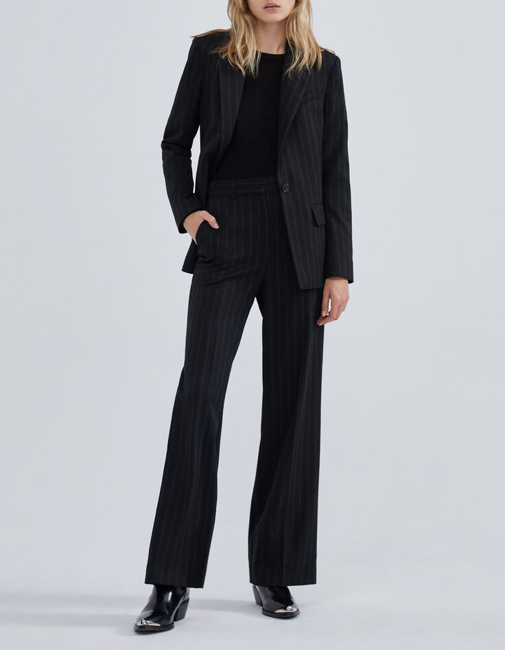 Zwart omkeerbaar vest tricot en kant Dames-6