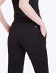 Pantalon cropped noir en coton stretch femme-5