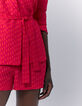 Women’s fuchsia print belted suit jacket-4