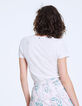 Women’s white skull embroidery linen T-shirt-3