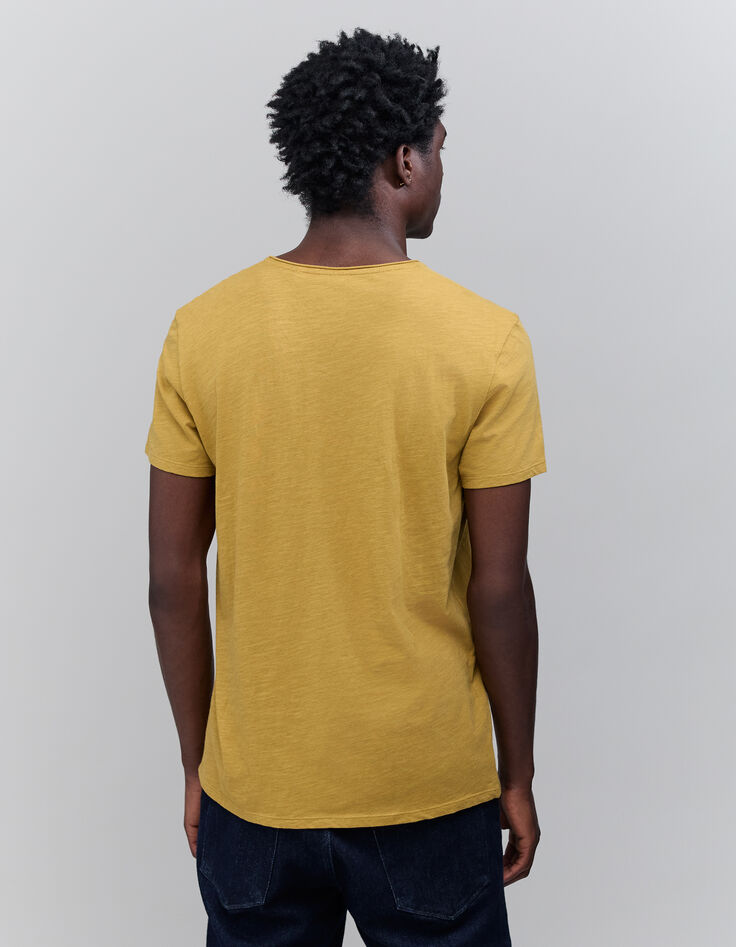 Grijsgroen T-shirt De Essential biokatoen V-hals Heren-3