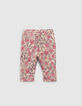 Pantalon rose imprimé floral cachemire bébé fille-2
