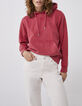 Sudadera capucha loose algodón grosella print mujer-1