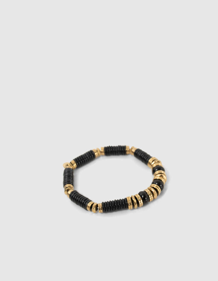 Bracelets noir et doré perles Heishi Femme-5