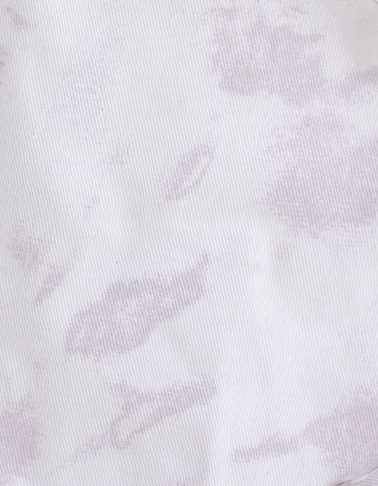 Bob blanc cassé et parme tie and dye avec broderie fille -4