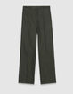 Women’s khaki micro-herringbone suit trousers-6