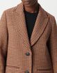 Manteau long rouge motif pied-de-poule Femme-4