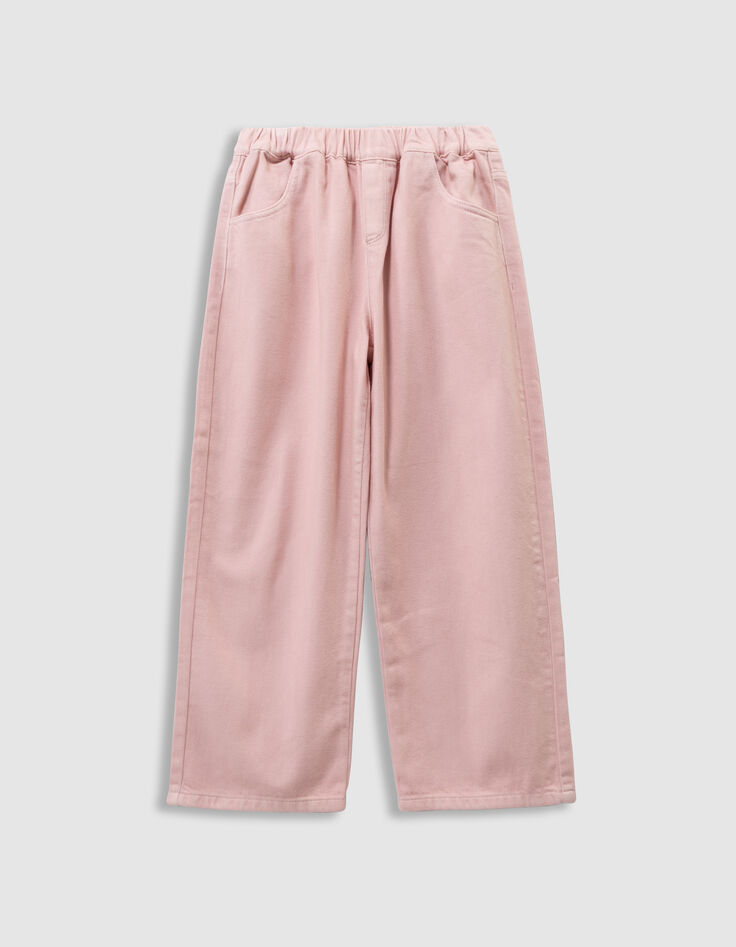 Rosa Mädchen-Ballonjeans mit Gummizug-1