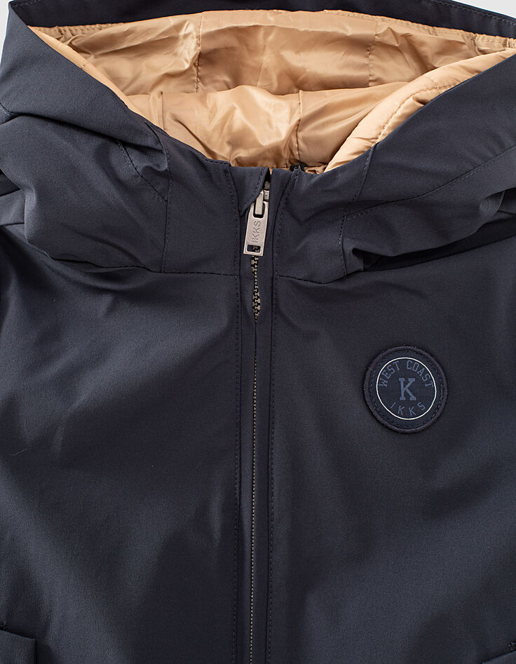 Blouson navy recyclé à double capuche garçon -4