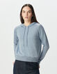 Jersey capucha azul cielo punto fino lúrex mujer-2