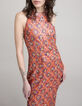 Dames midi-jurk met paillettenprint en arabesk print-2