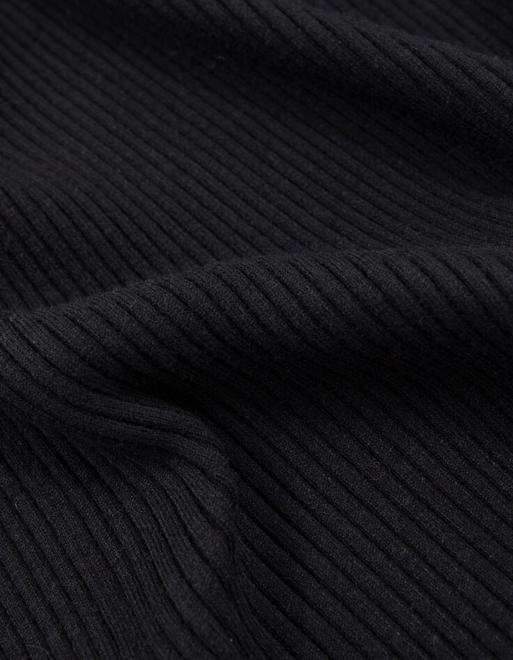 Women's black rib-knit tube skirt-6