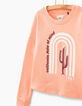 Koraal sweater regenboog op cactus-3