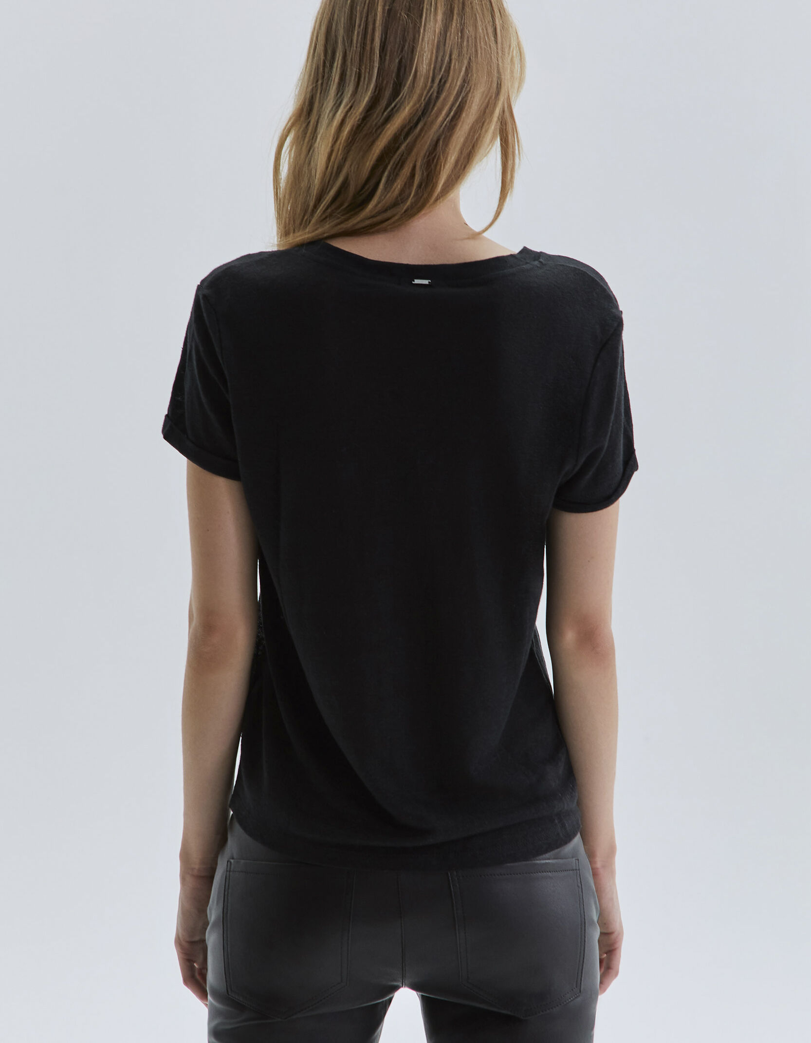 T shirt clearance noir basic femme