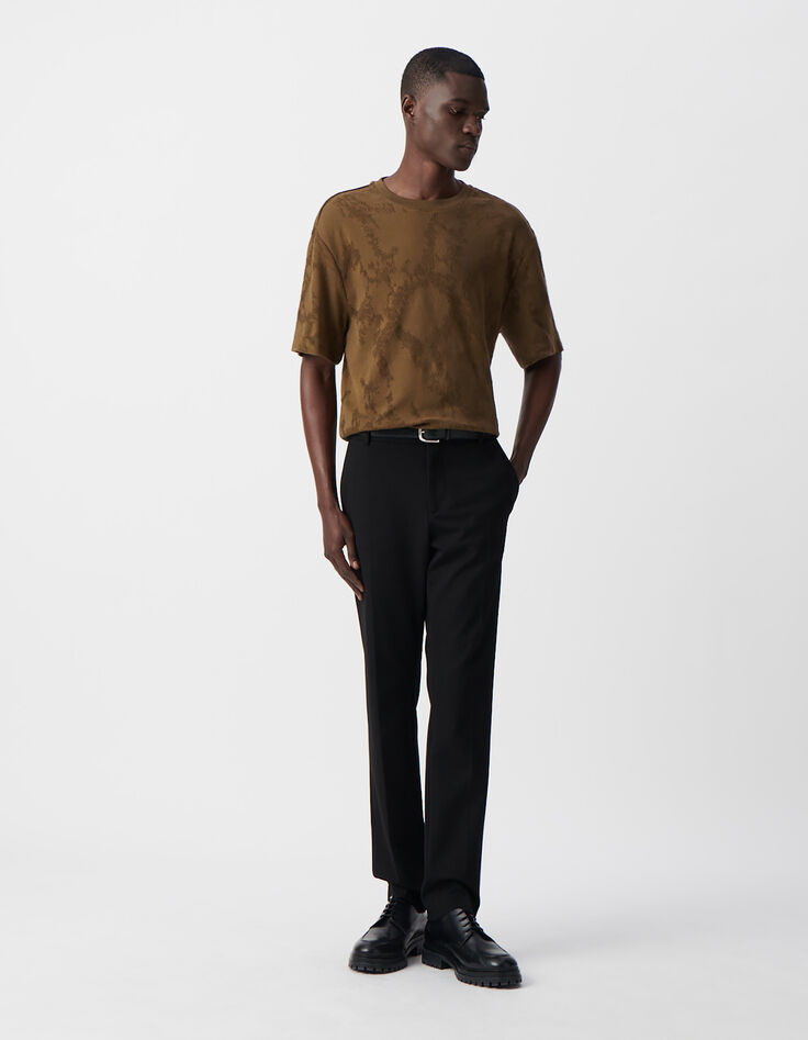 T-shirt bronze jacquard motif camouflage Homme-1