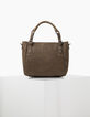 Sac cabas cuir de vachette effet reptile femme-1