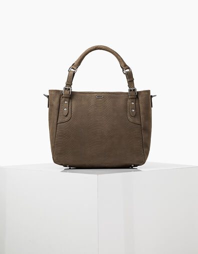 Sac cabas cuir de vachette effet reptile femme - IKKS