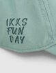 Casquette aqua à double print garçon -6