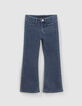 Blaue Flare-M&auml;dchenjeans mit Halstuchg&uuml;rtel-3