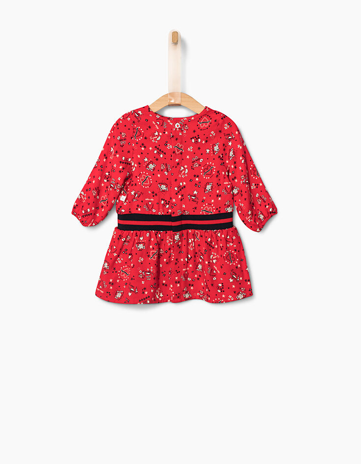 Robe rouge à imprimé cœurs bébé fille-2