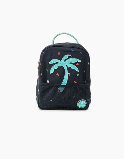 Boys&rsquo; navy with velvet palm tree backpack  - IKKS