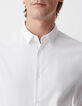 Camisa SLIM blanca con línea negra BasIKKS Hombre-4
