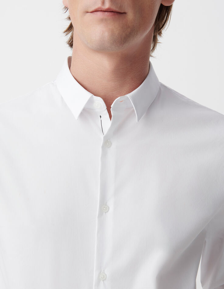 Camisa SLIM blanca con línea negra BasIKKS Hombre-4