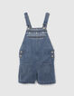 Set korte jeanstuinbroek en wit T-shirt meisjes-3