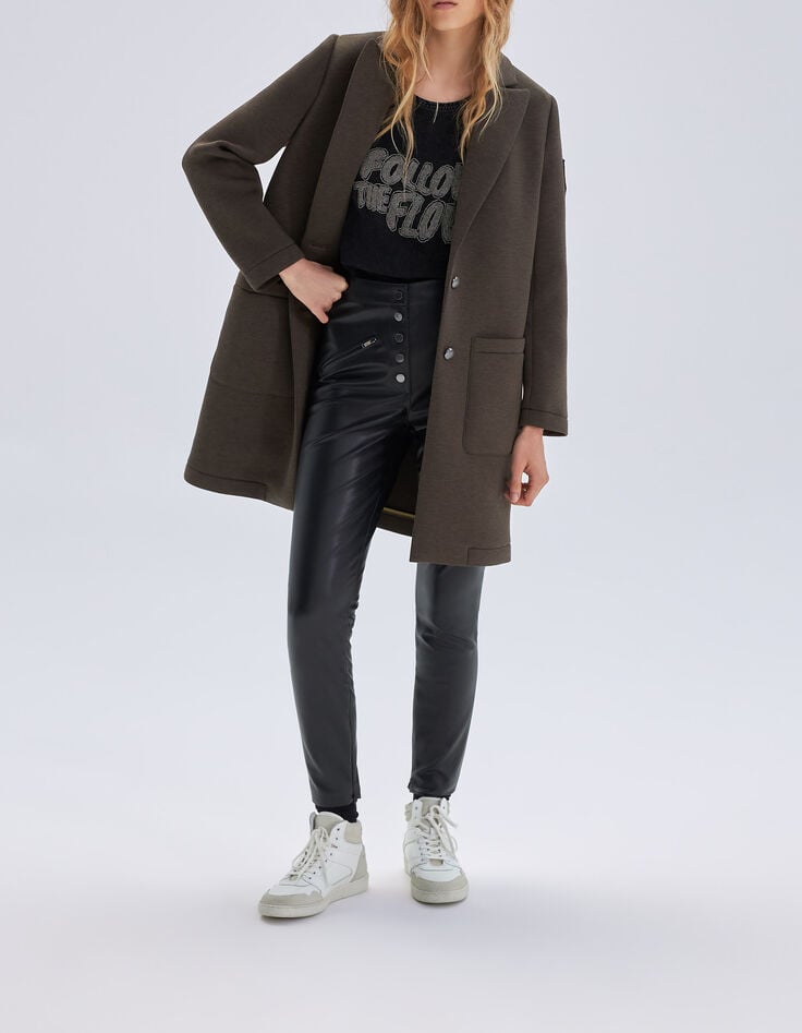 Abrigo líquen punto neopreno insignia army mujer-7 Abrigo líquen punto neopreno insignia army mujer-7