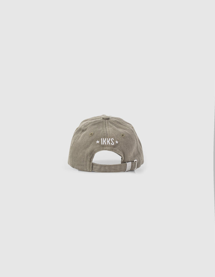 Casquette kaki brodée étoiles argentées fille-3