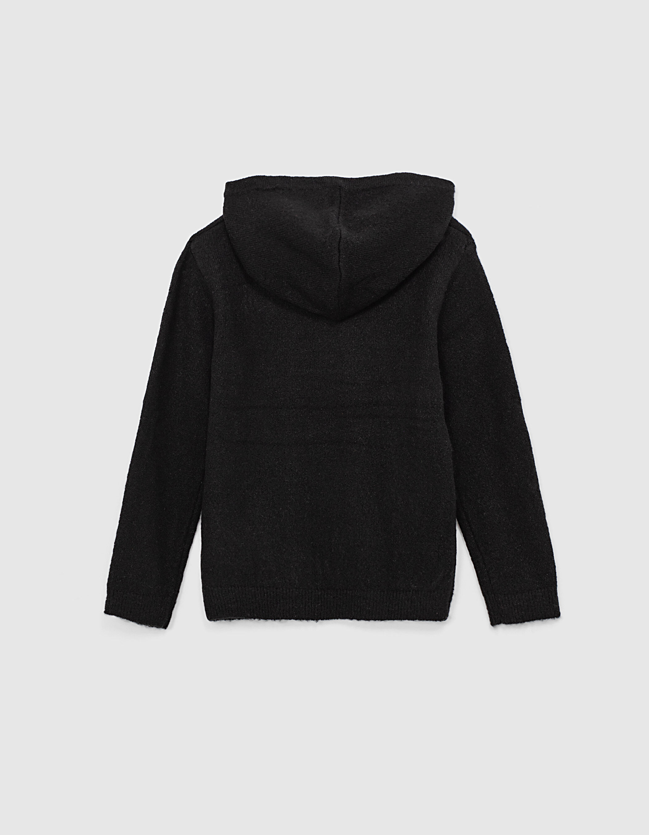 Pull noir tricot a message rouge garcon