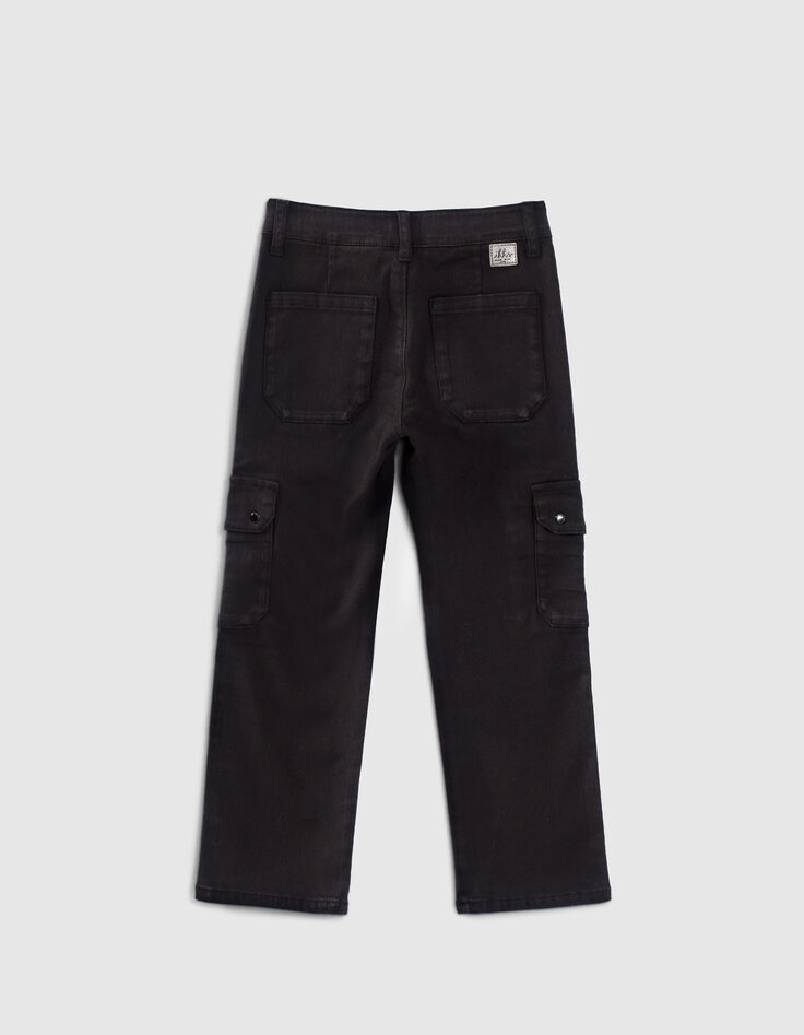Girls’ black CARGO trousers-3