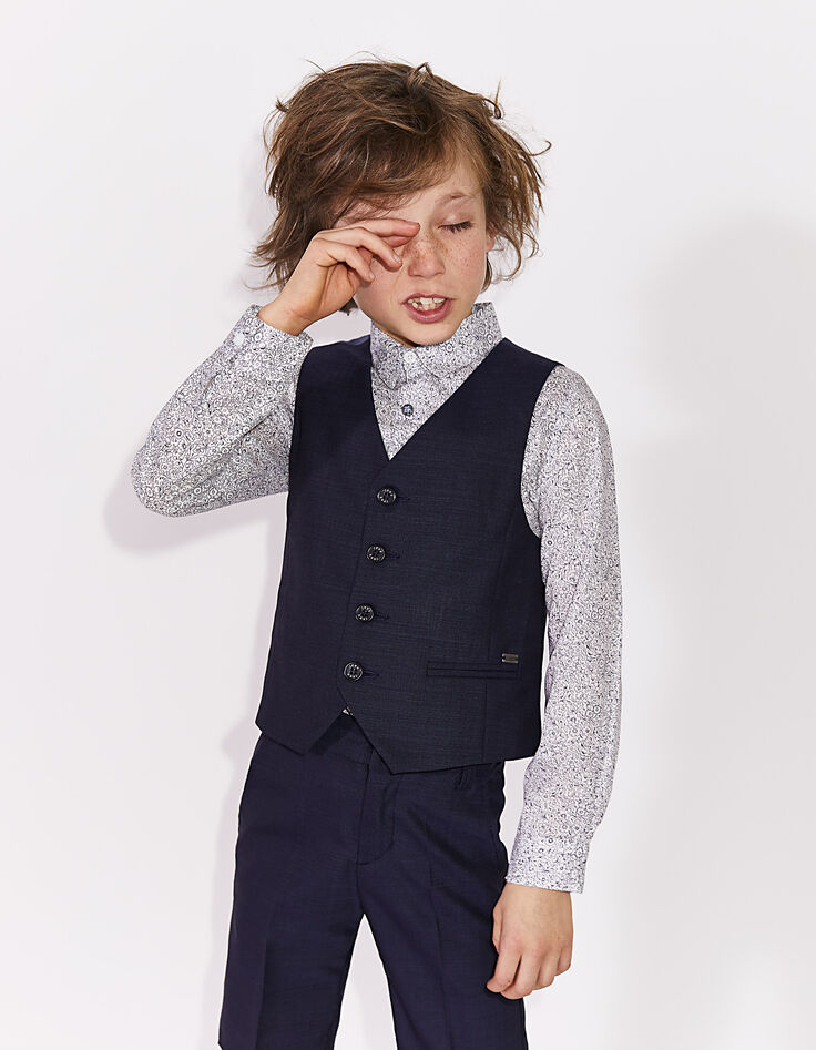 Boys’ navy suit waistcoat -1
