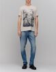 Men's beige tree T-shirt-2