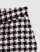 Women’s black houndstooth motif tweed-look shorts-6